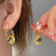 1 Pair Elegant Water Droplet Heart Flower Earrings with Artificial Pearls and Rhinestones