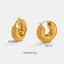 Gold-plated Twisted Croissant Stainless Steel Hoop Earrings