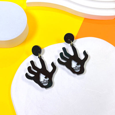 1 Pair Hip-hop Streetwear Halloween Acrylic Pumpkin Ghost Drop Earrings