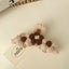 Vintage Flower Knitted Plush Hair Claw Clip