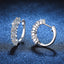 Sterling Silver Geometric Moissanite Hoop Earrings with 3 Carat Solitaire Stone