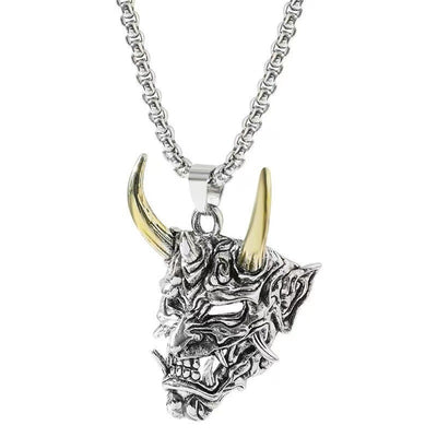 Exaggerated Punk Mask Stainless Steel Alloy Plating Hollow Out Unisex Pendant Necklace Long Necklace Necklace Pendant