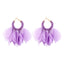 1 Pair Ethnic Style Flower Chiffon Pleated Inlay Beads Women'S Earrings