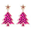 1 Pair Gold Plated Christmas Tree Rhinestone Stud Earrings