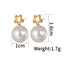 1 Pair Minimalist Heart Shape 18K Gold Plated Stainless Steel and Baroque Pearl Stud Earrings