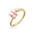 Fashion Geometric Rabbit 18k Gold Plated Zircon Open Ring