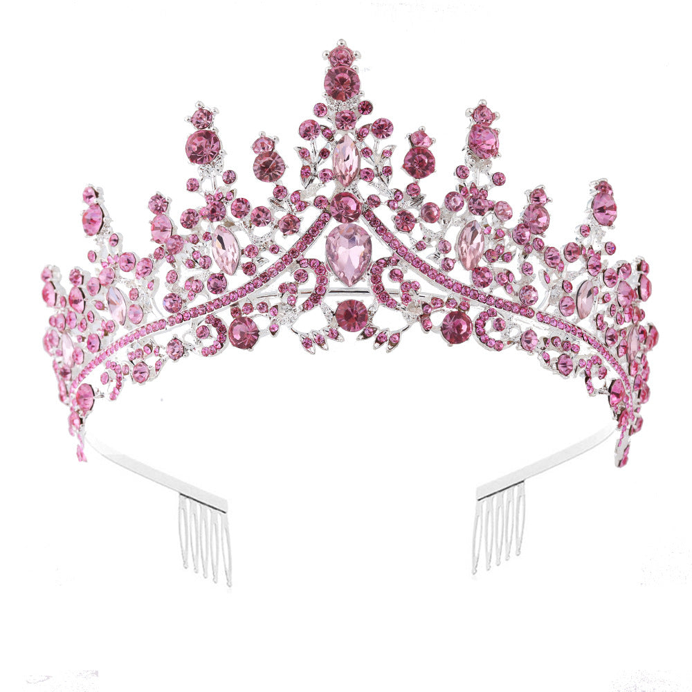 Women's Elegant Rhinestone Alloy Crown Bridal Headgear for Weddings and Parties