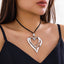 Vacation Beach Heart Shape Alloy Pendant Necklace with Adjustable Wax Cord