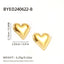 1 Pair Classic Heart Shape 304 Stainless Steel Stud Earrings Set