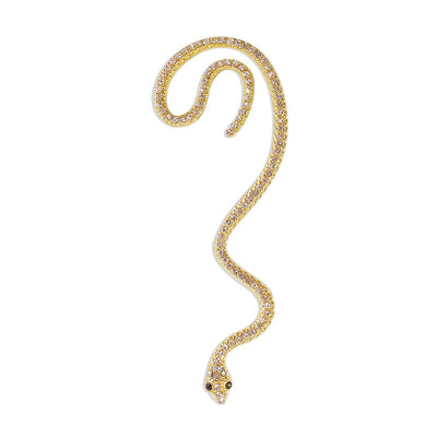 Elegant Geometric Snake Rhinestone Ear Cuff for Women