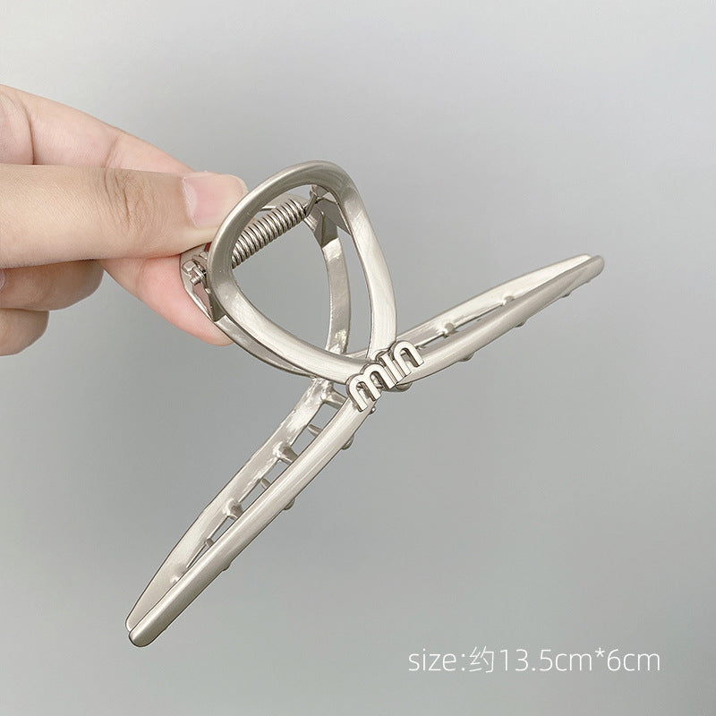 Simple Style Silver Metal Hair Claw Clip for Thick Hair