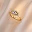 Fashion Evil Eye Gold Plated Zircon Adjustable Open Ring