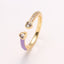 Simple Heart Shape Zircon 18K Gold Plated Open Ring - Minimalist Design Fashion Statement Ring