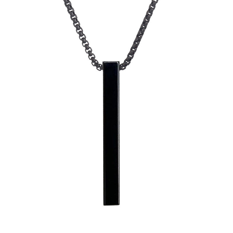 Three-Dimensional Pillar Stainless Steel Pendant Necklace