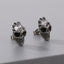 1 Pair Gothic Punk Skull Cross Sword Zircon Stainless Steel Earrings