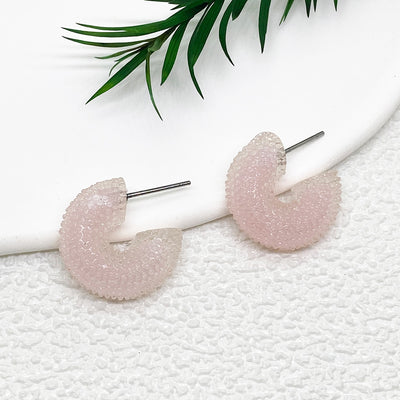 1 Pair Cute C Shape Acrylic Candy Color Earrings