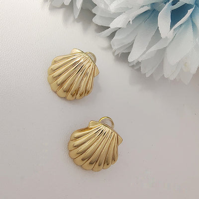 Casual Shell Wax Rope 18K Gold Plated Unisex Earrings and Necklace Set