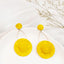 1 Pair Bohemian Raffia Woven Geometric Metal Drop Earrings