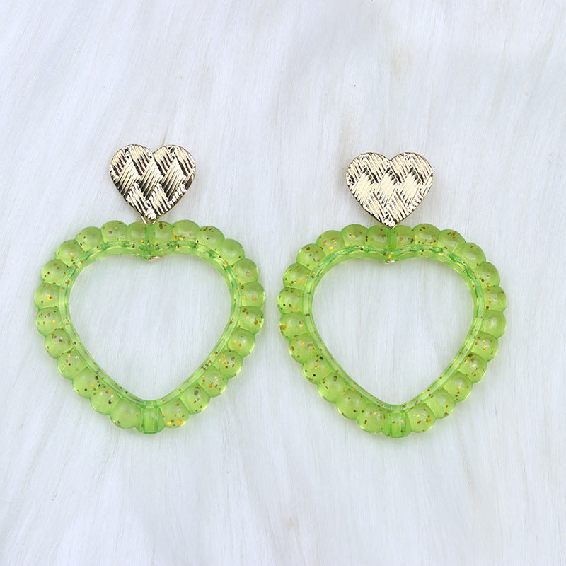 Simple Heart Shape Acrylic Drop Earrings