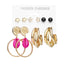 Wholesale Geometric Metal Acrylic Tassel Earrings 6-Piece Set