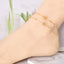 Elegant Heart & Butterfly 18K Gold Plated Stainless Steel Anklet with Rhinestones and Shell