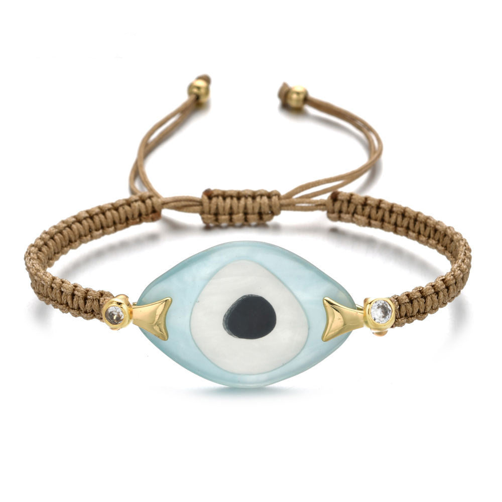 Bohemian Hand-woven Acrylic Resin Evil Eye Bracelet