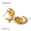 1 Pair IG Style Irregular Plating Stainless Steel 18K Gold Plated Ear Studs