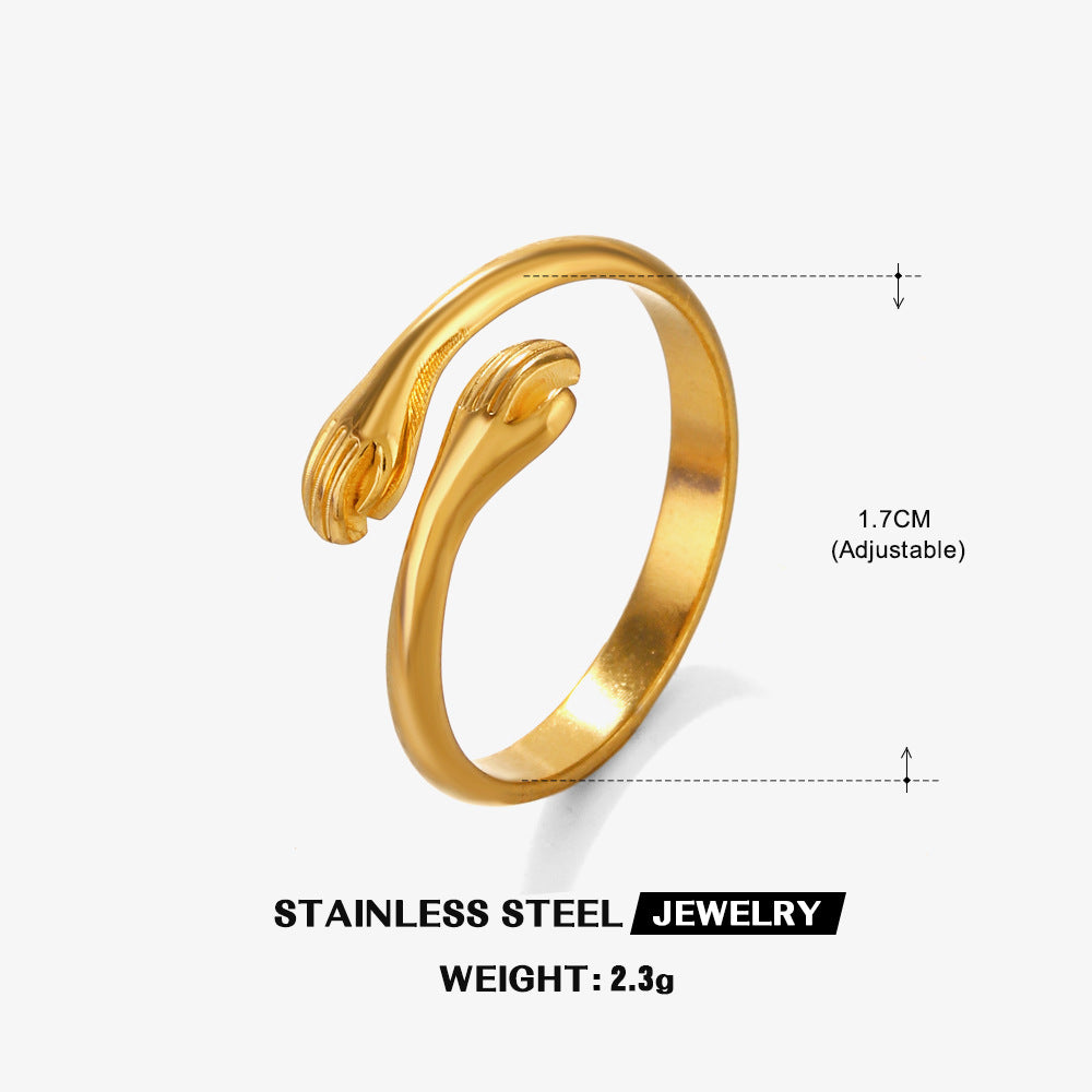 18K Gold Plated Stainless Steel Minimalist Open Ring