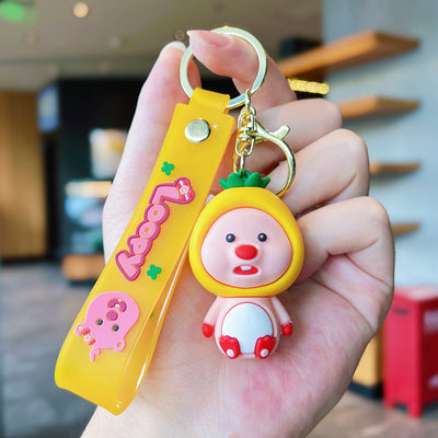 Cartoon Fruit Doll PVC Keychain Accessory