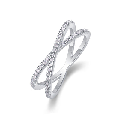 Sterling Silver Interwoven Moissanite Ring