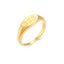 18K Gold Plated Stainless Steel Oval Number Ring for Women