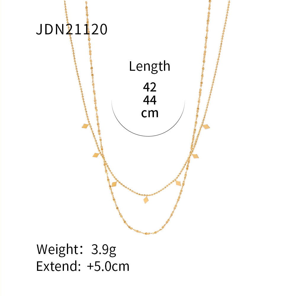 European And American Ins Rust-Free Waterproof Stainless Steel Fine Bead Necklace Necklace Women's Minimalist Fashion Ornament