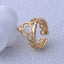 Retro Crown Titanium Steel Open Ring - 18K Gold Plated Fashion Statement Ring