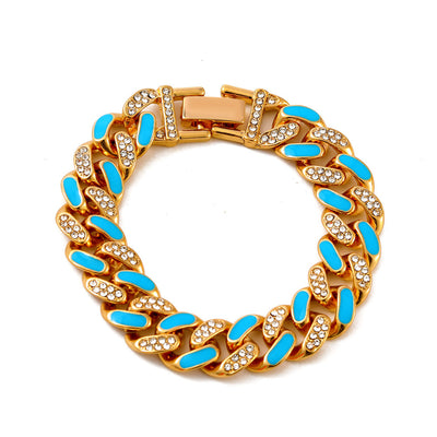 Hip-hop Diamond-studded Cuban Chain Bracelet Jewelry