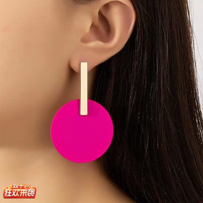 1 Pair Simple Style Round Iron Drop Earrings