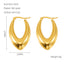 1 Pair Retro 18K Gold Plated Stainless Steel Hollow Polished Earrings