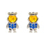 1 Set Sweet Cartoon Design 18K Gold Plated Brass Zircon Ear Studs Trio Set