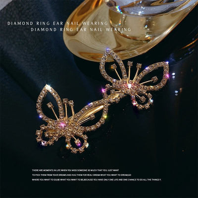 Shiny Rhinestone Butterfly Hair Clip for Women