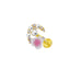 Heart Shaped Lip Rings with Bow Knot and Pearl Pendant - Stainless Steel and Gold Plated