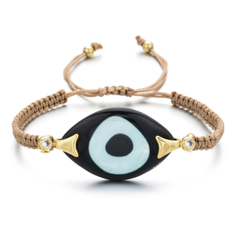 Bohemian Hand-woven Acrylic Resin Evil Eye Bracelet