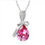 Angel Tear Crystal Pendant Necklace - Women's Alloy Plated Jewelry