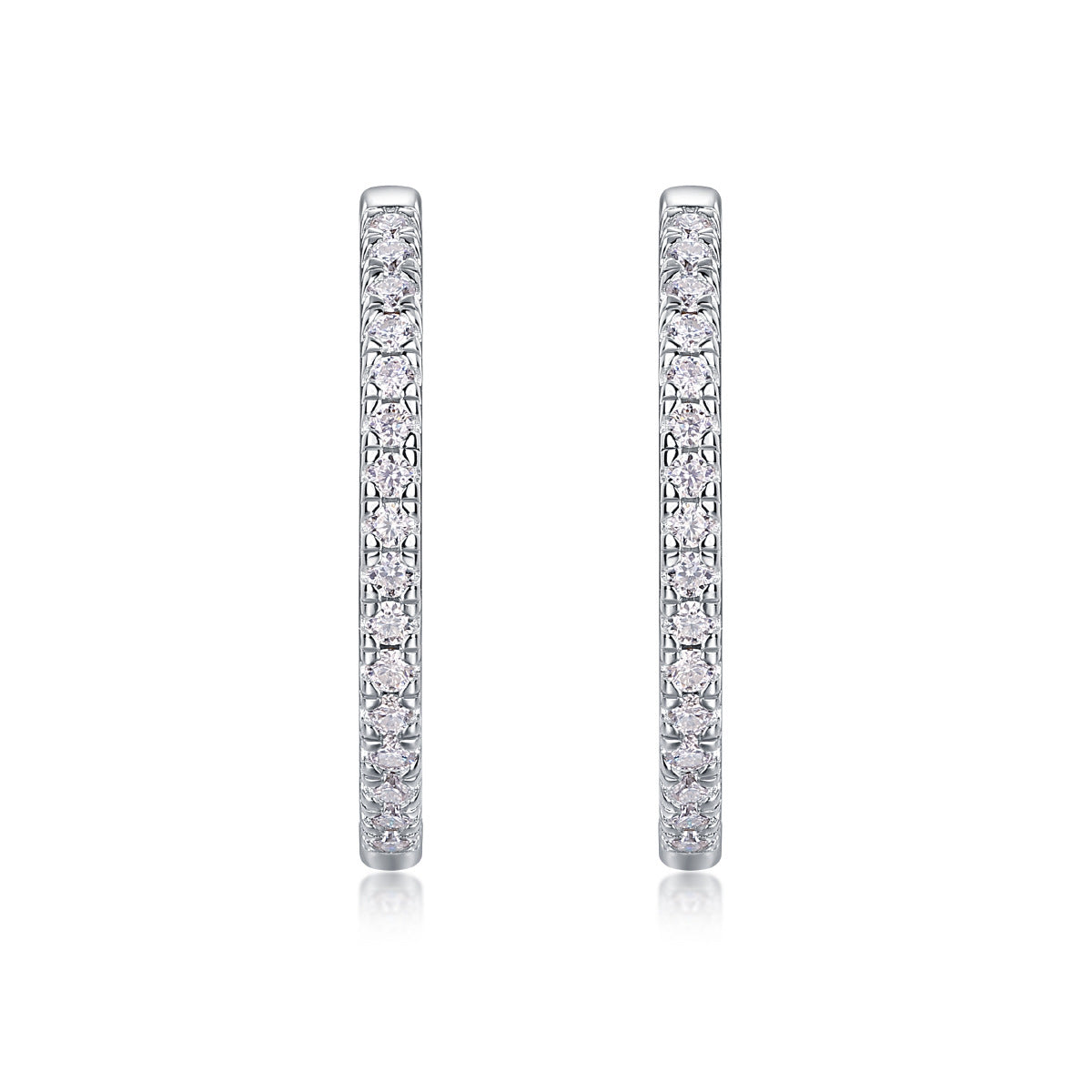 Sterling Silver Moissanite Geometric Hoop Earrings