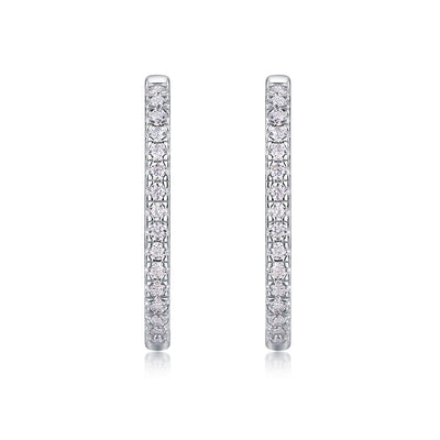 Sterling Silver Moissanite Geometric Hoop Earrings