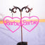 Cute Pink Hollow Heart Acrylic Dangle Earrings for Women