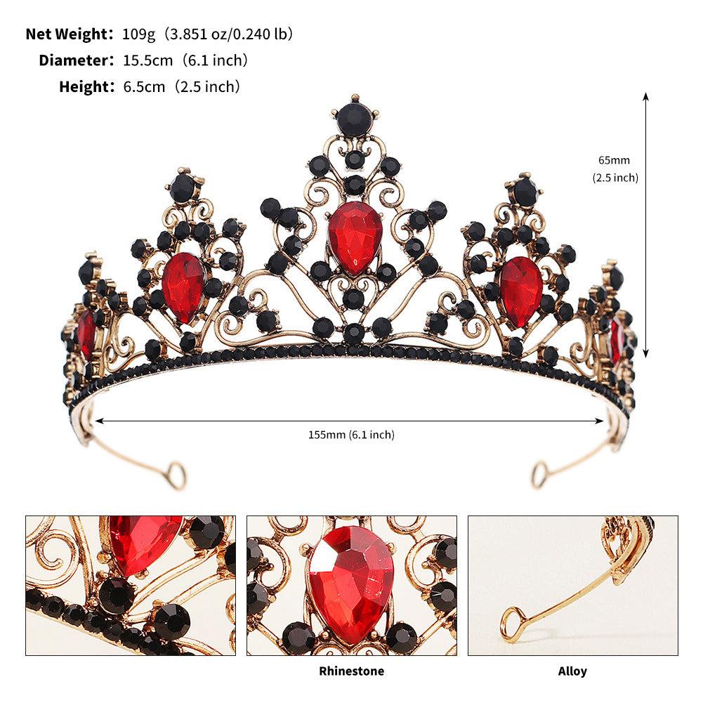 Classic Alloy Hollow Water Drop Bridal Tiara