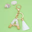 Fashion Letter Tassel Alloy Epoxy Crystal Keychain Pendant