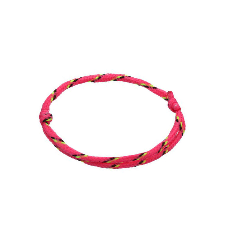 Neon Nylon Adjustable Friendship Bracelet Set - Solid Color Party Accessories