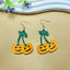 1 Pair Simple Style Pumpkin Skull Arylic Drop Earrings