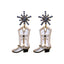 New Punk Exaggerated Martin Boots Earrings with Alloy Rhinestone Inlay