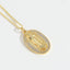 14K Gold Plated Geometric Zircon Pendant Necklace with Vintage Kwan-yin Design